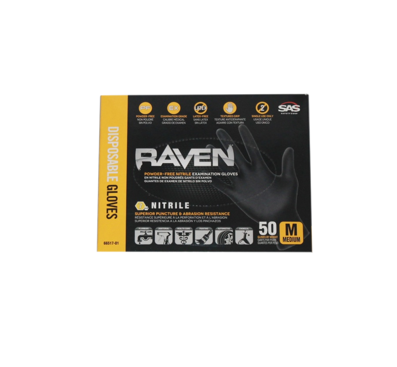 Raven 7mil Nitrile Gloves (50 gloves by weight)